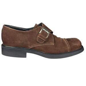 Vintage 90’s Roger Mohnani Brown Suede Monk Strap Oxfords Size 44 US 11